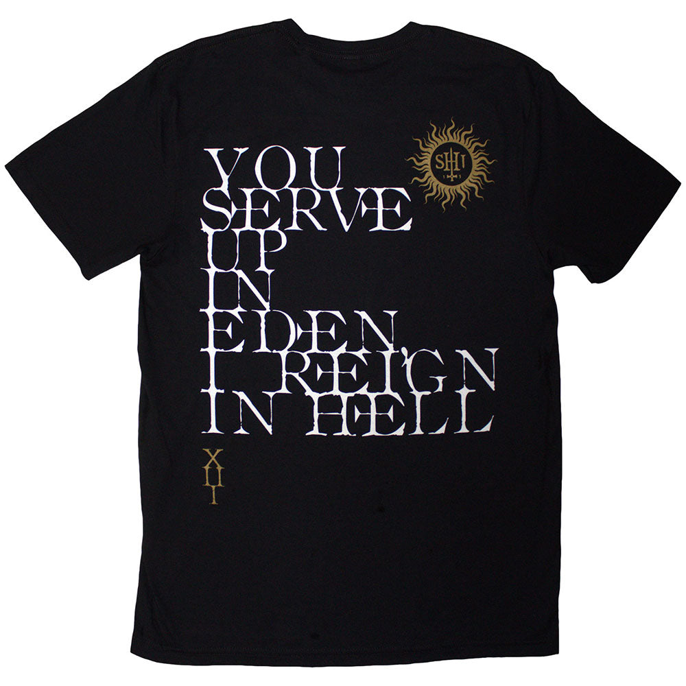 Behemoth Unisex T-Shirt: The Shit Ov God Reign In Hell (Black) (Back Print)
