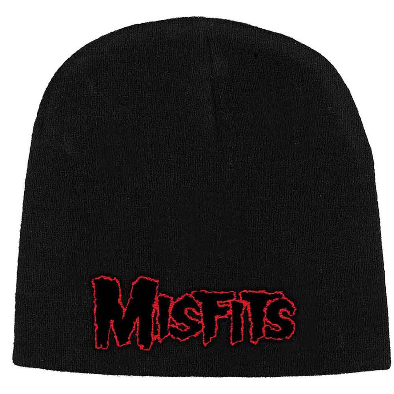 Misfits Unisex Beanie Hat: Red Logo (Black)