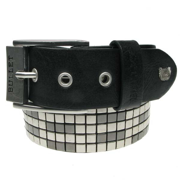 Vegan Leather Belt: 5 Row Mixed Silver Studs