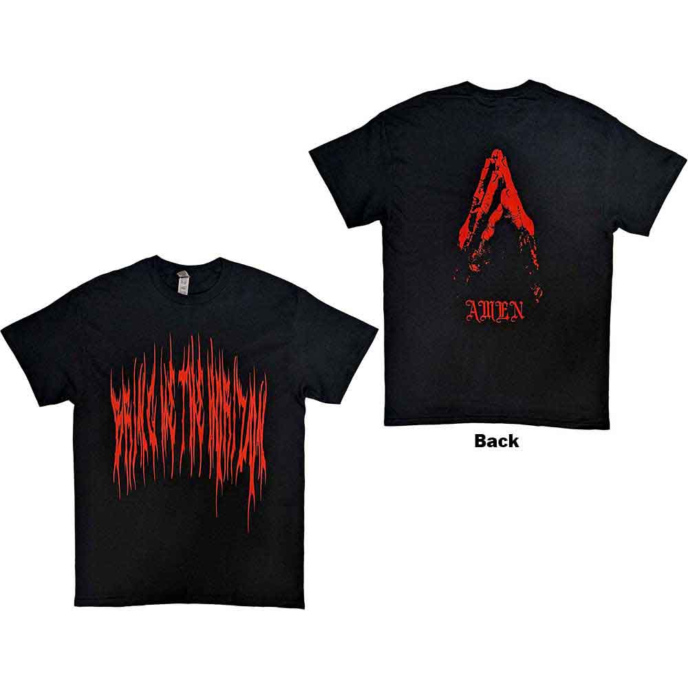 Bring Me The Horizon Unisex T-Shirt: Praying Amen (Black) (Back Print)