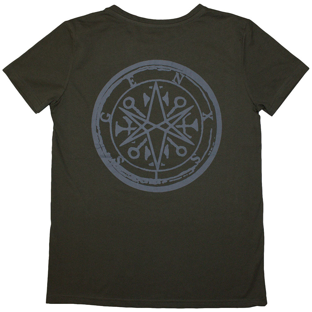 Bring Me The Horizon Ladies T-Shirt: Metal Logo Genxsis (Green) (Back Print)
