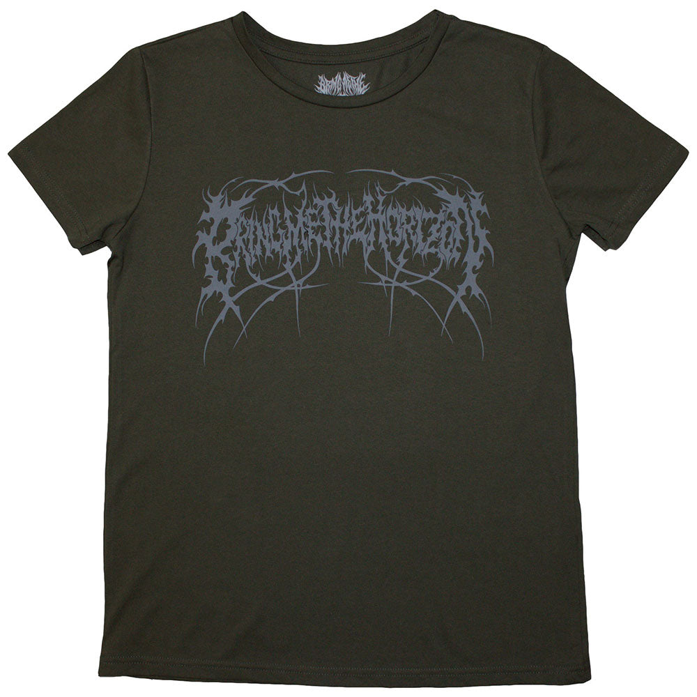 Bring Me The Horizon Ladies T-Shirt: Metal Logo Genxsis (Green) (Back Print)