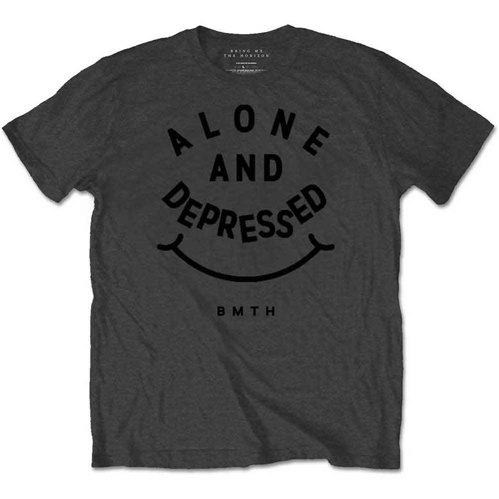 Bring Me The Horizon Unisex T-Shirt: Alone & Depressed (Charcoal Grey)