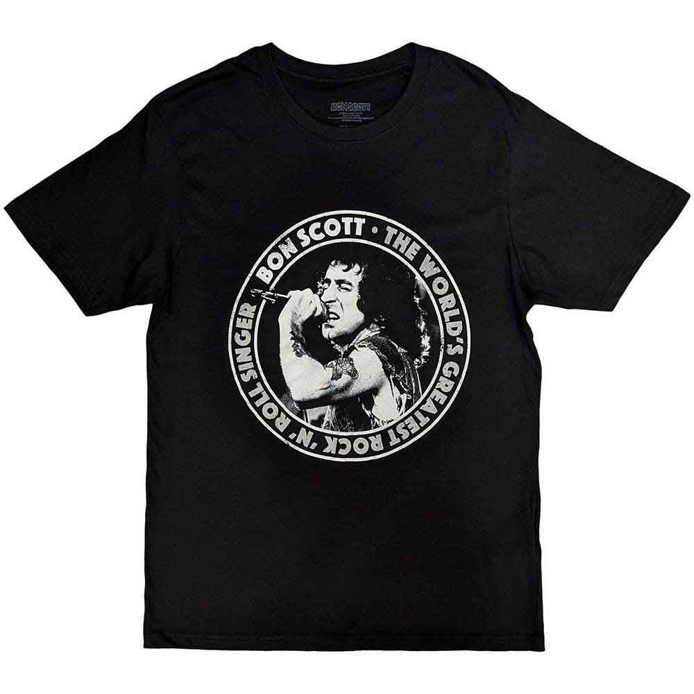 AC/DC - Bon Scott Unisex T-Shirt: TWGRRS Circle (Black)