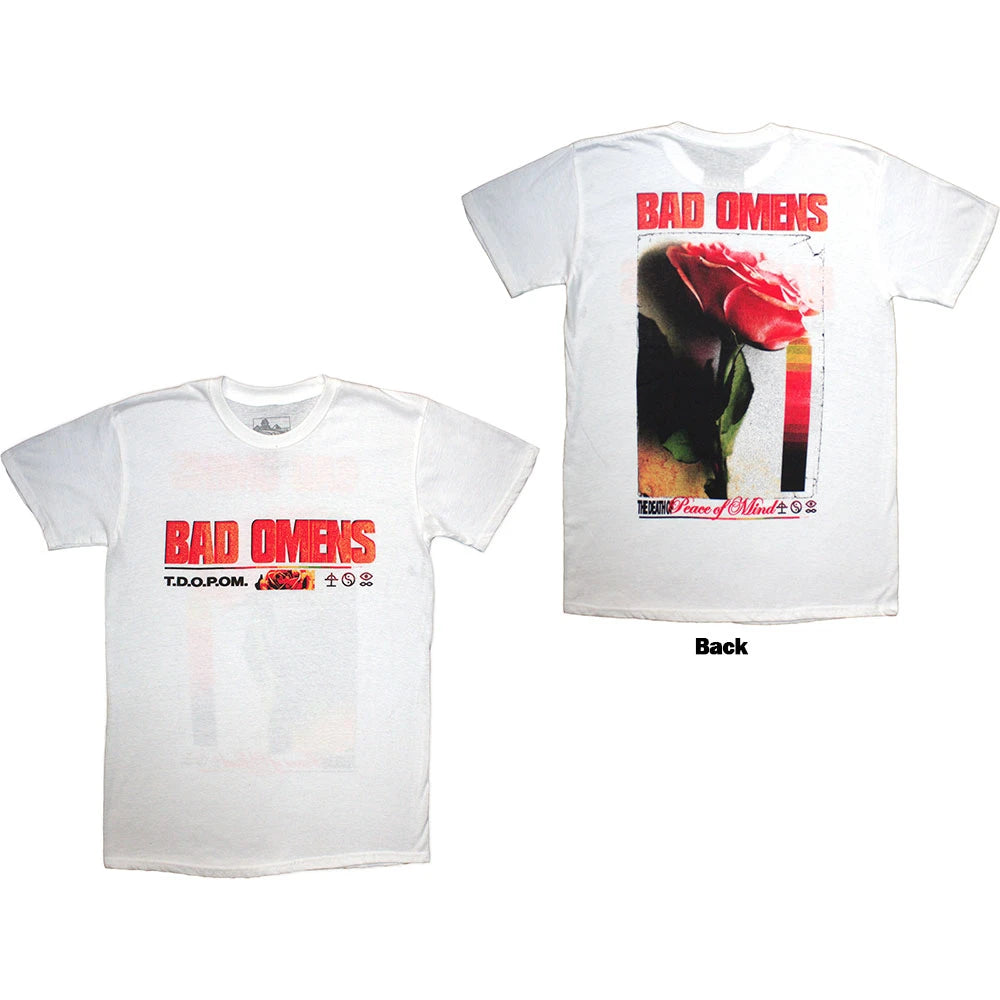 Bad Omens Unisex T-Shirt: Flower (White) (Back Print)