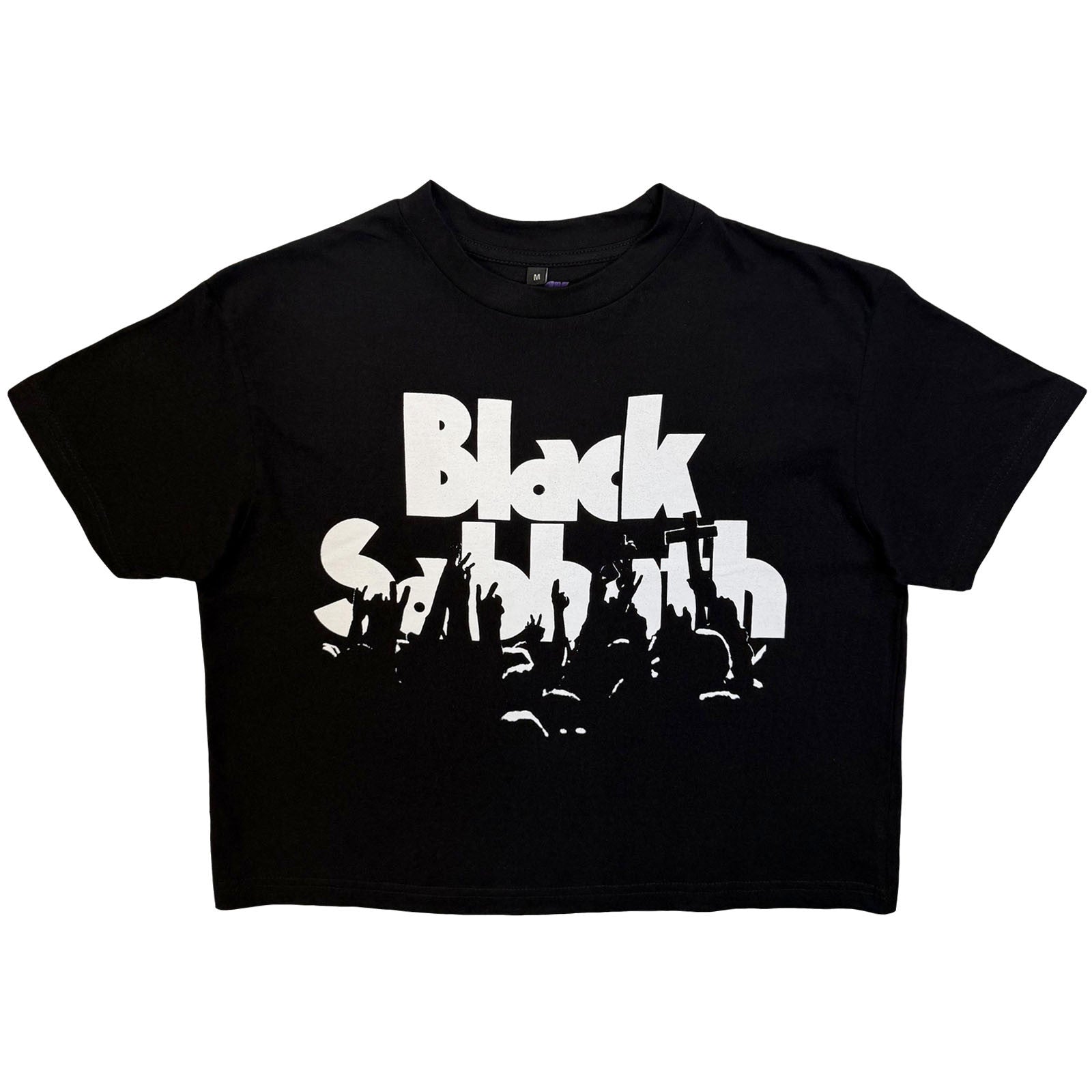 Black Sabbath Ladies Crop Top: California Audience (Black)