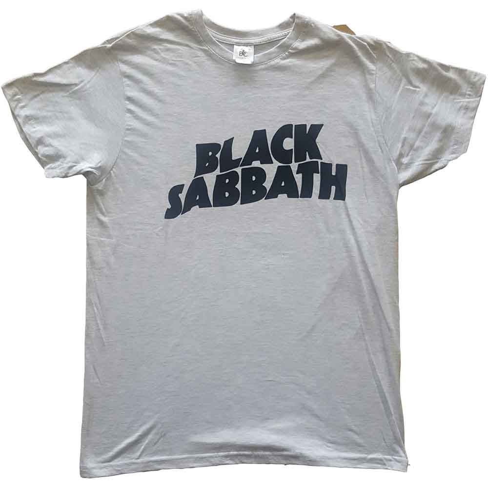 Black Sabbath Unisex T-Shirt: Black Wavy Logo (Grey)
