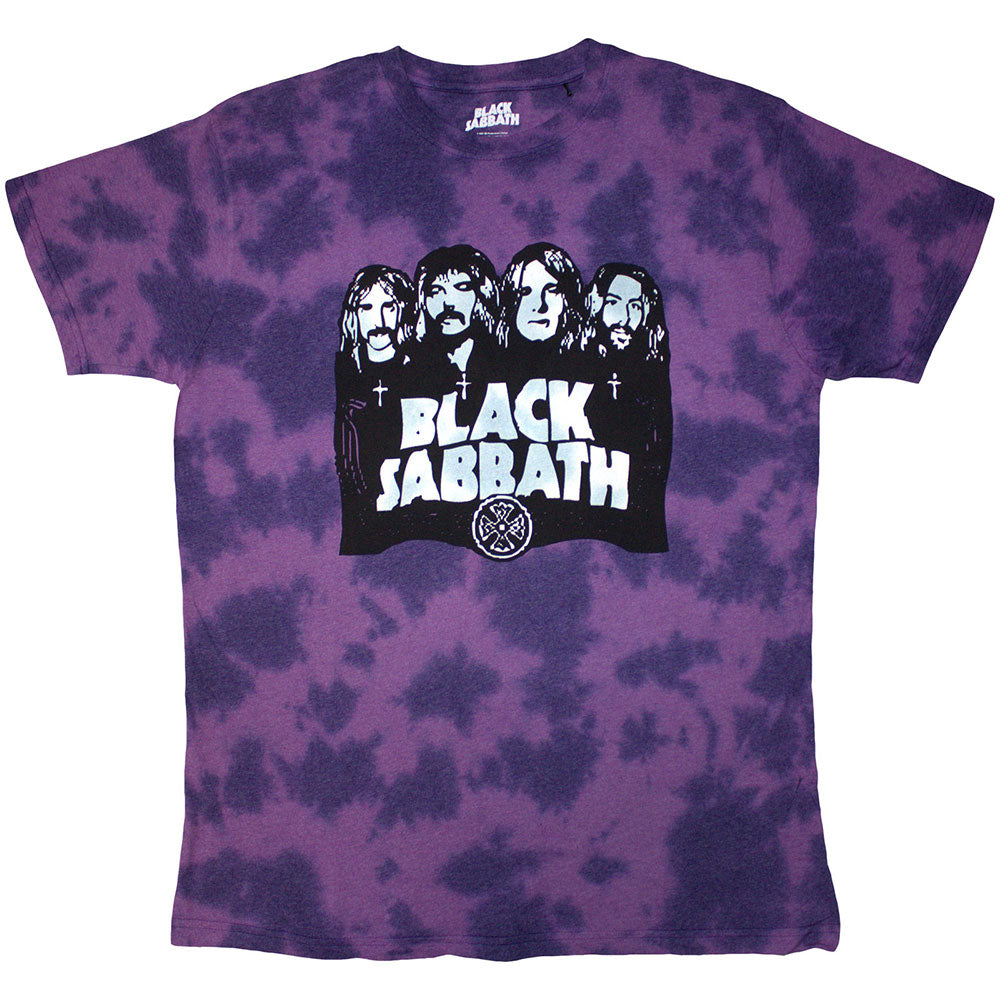 Black Sabbath Unisex T-Shirt: Band & Logo (Purple) (Wash Collection)