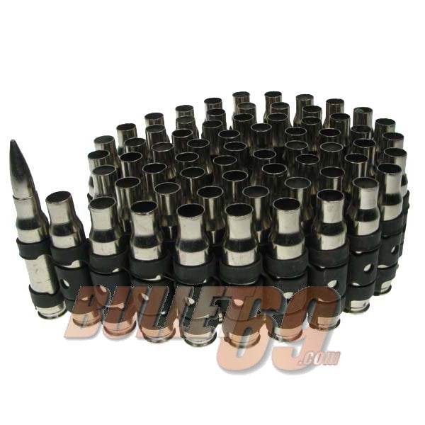 Bullet Belt: Silver Metal Bullet Belt - Half (dummy bullets)