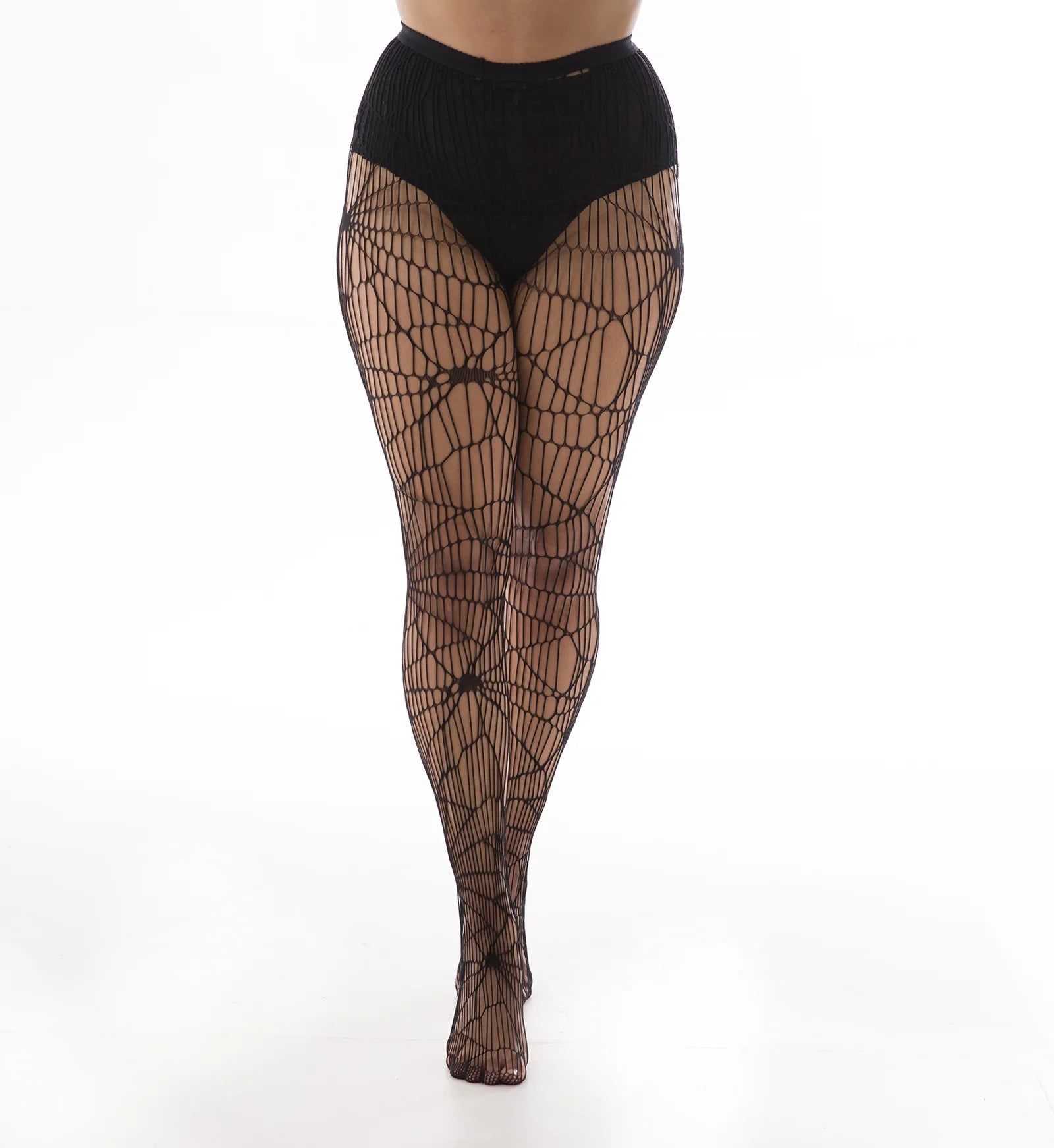 Cobweb Pattern Net Tights (Black)