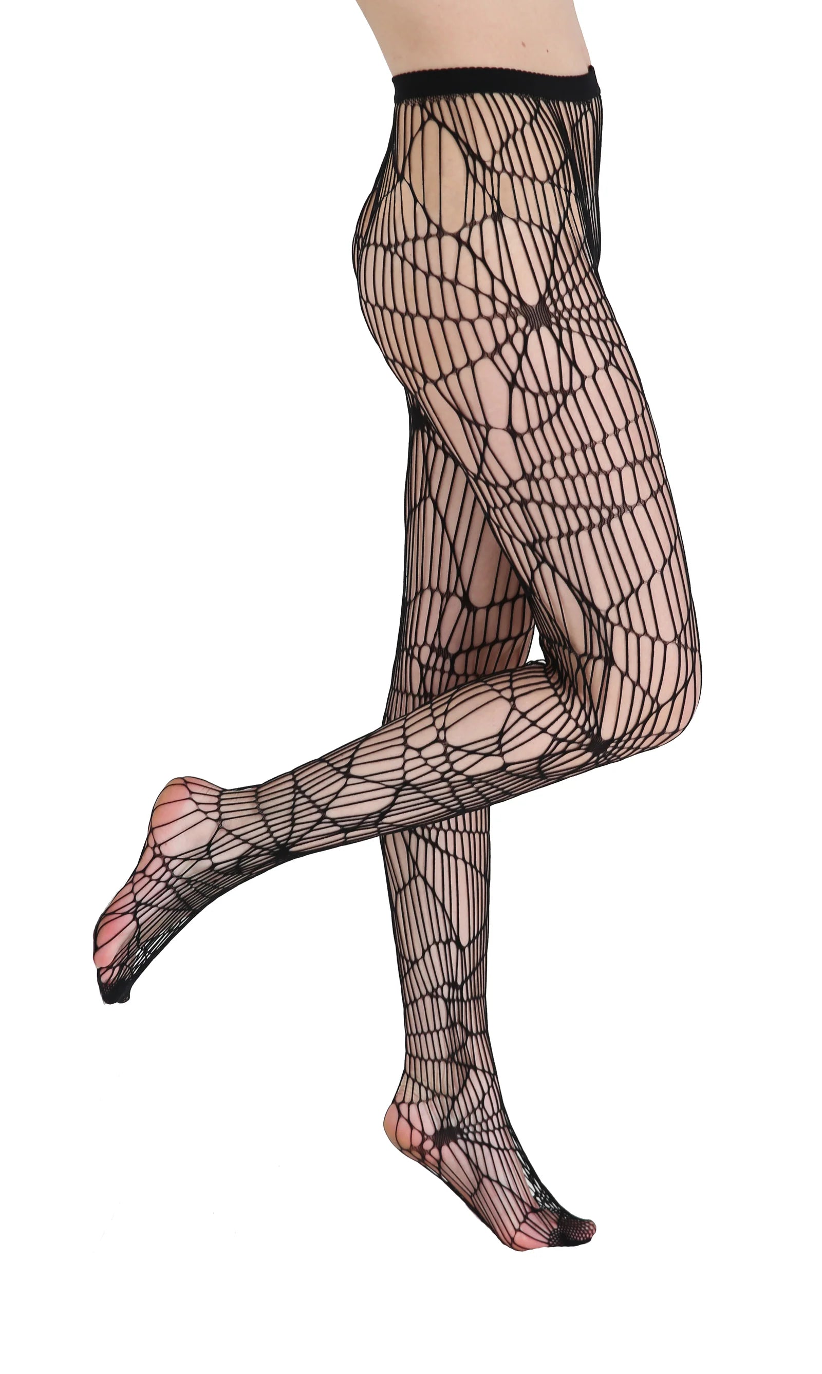 Cobweb Pattern Net Tights (Black)