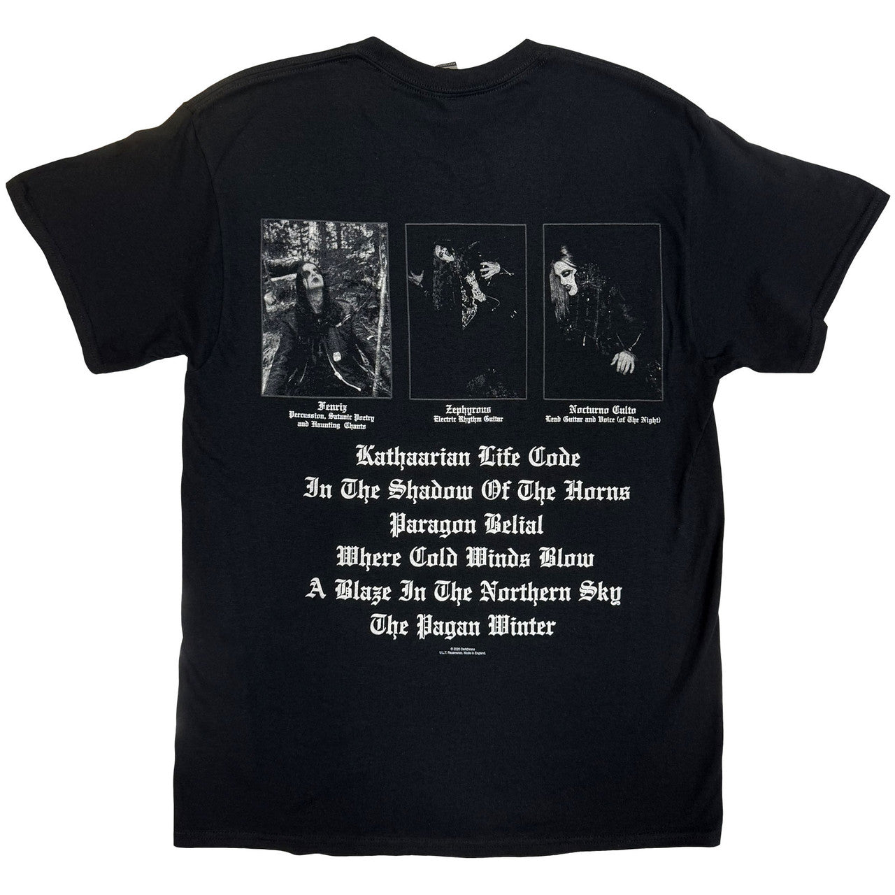 Darkthrone Unisex T-Shirt: A Blaze In The Northern Sky (Black) (Back Print)