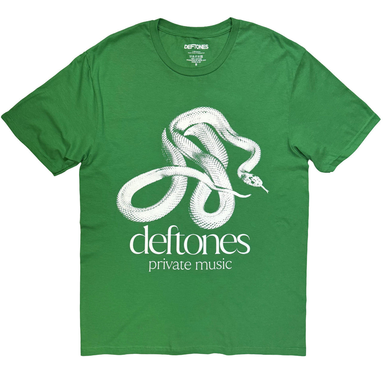Deftones Unisex T-Shirt: Private Music Mono (Green) – RATTLESNAKE