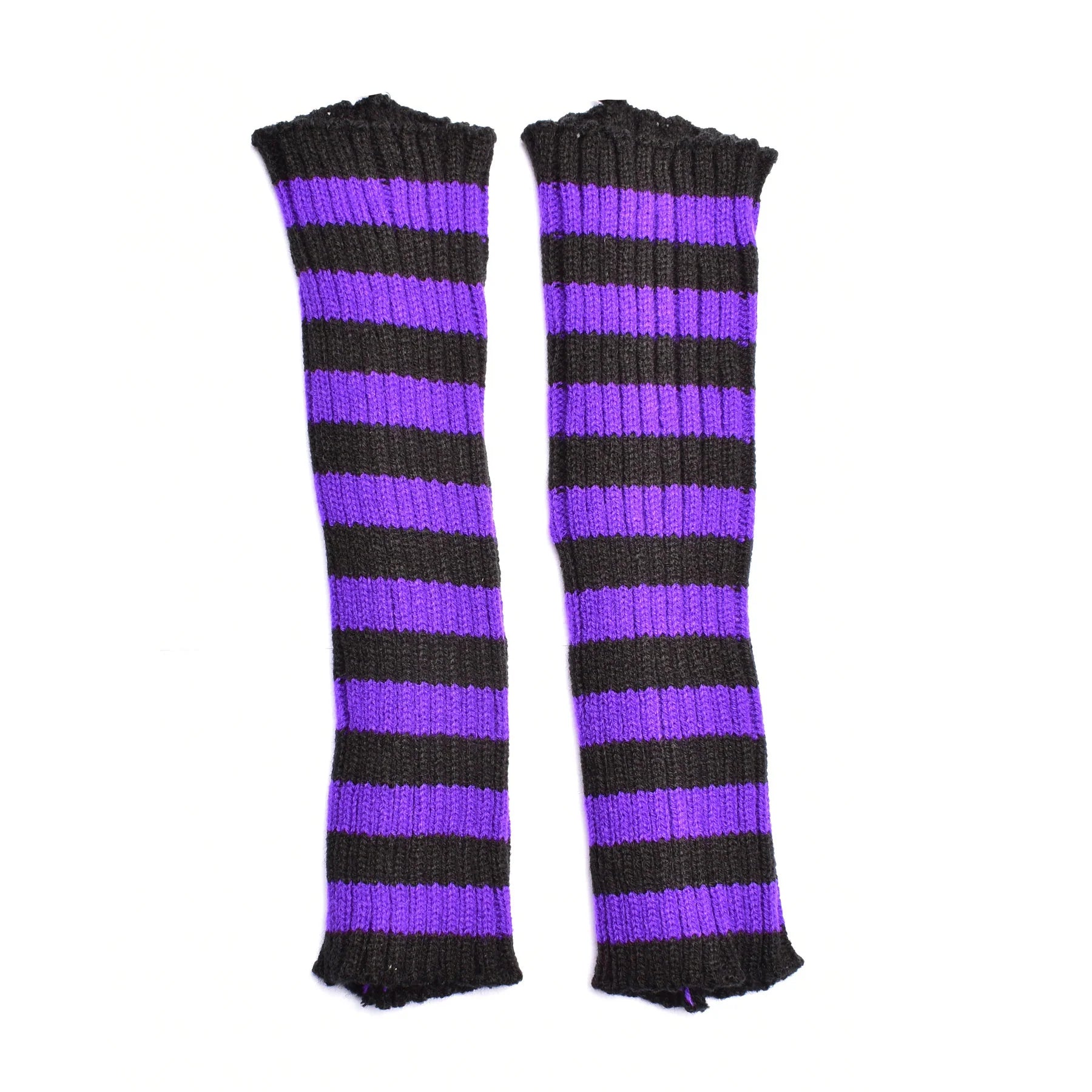 Tilly Armwarmers (Black/Purple Stripes) (✦ Poizen Industries)