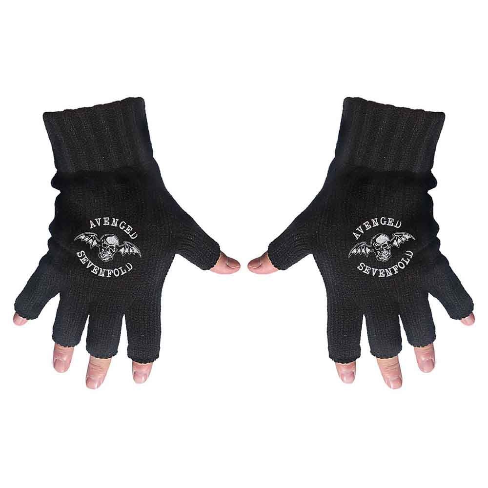 Avenged Sevenfold Unisex Fingerless Gloves: Death Bat (Black)