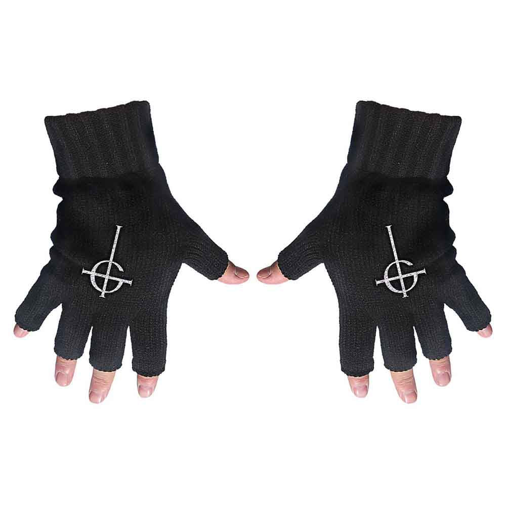 Ghost Unisex Fingerless Gloves: Ghost Cross (Black)