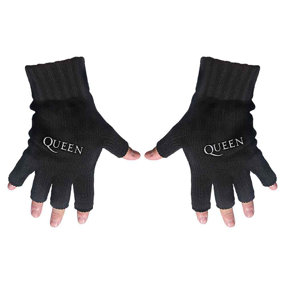 Queen Unisex Fingerless Gloves: Logo (Black)