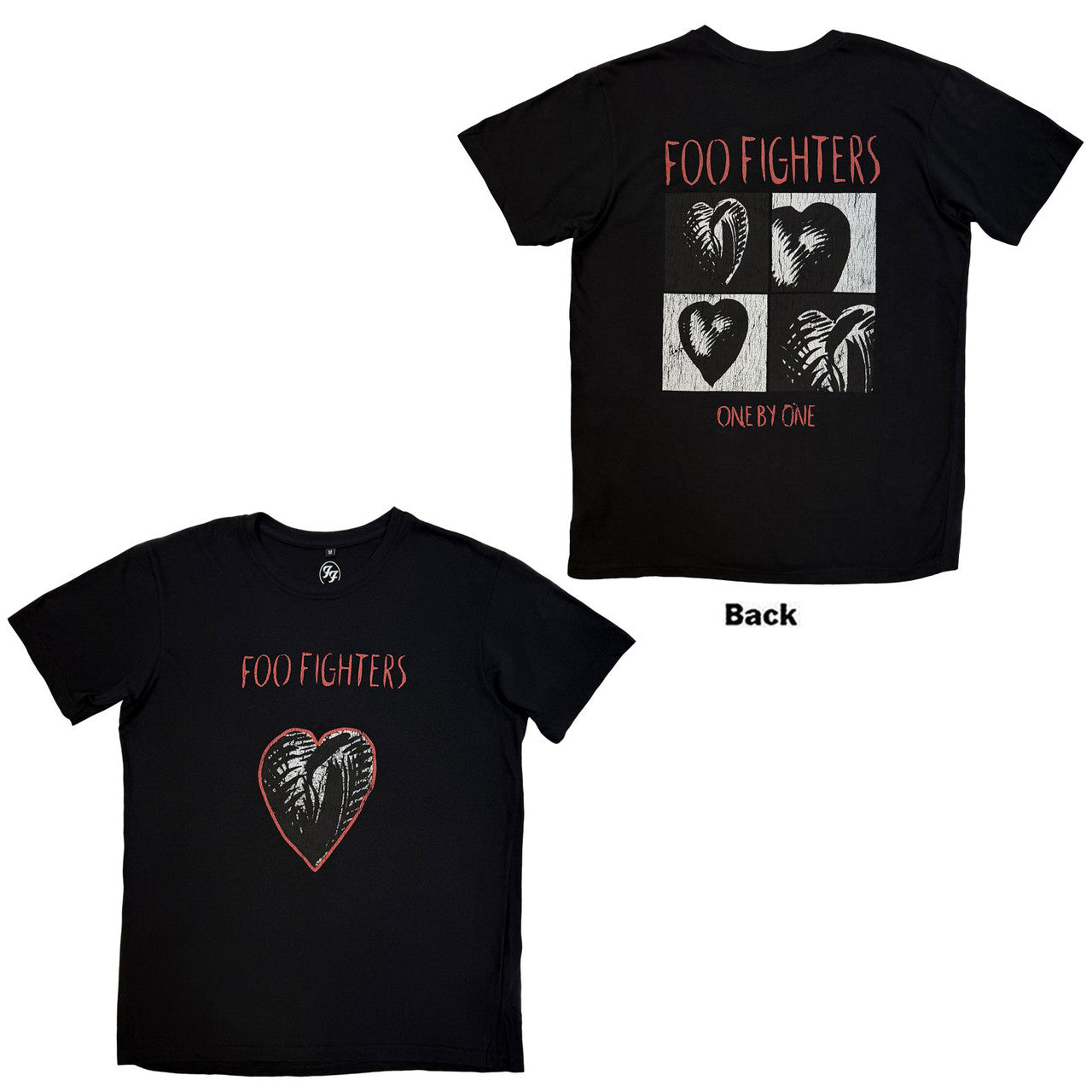 Foo Fighters Unisex Premium Carbon T-Shirt: One By One (Black) (Back Print)