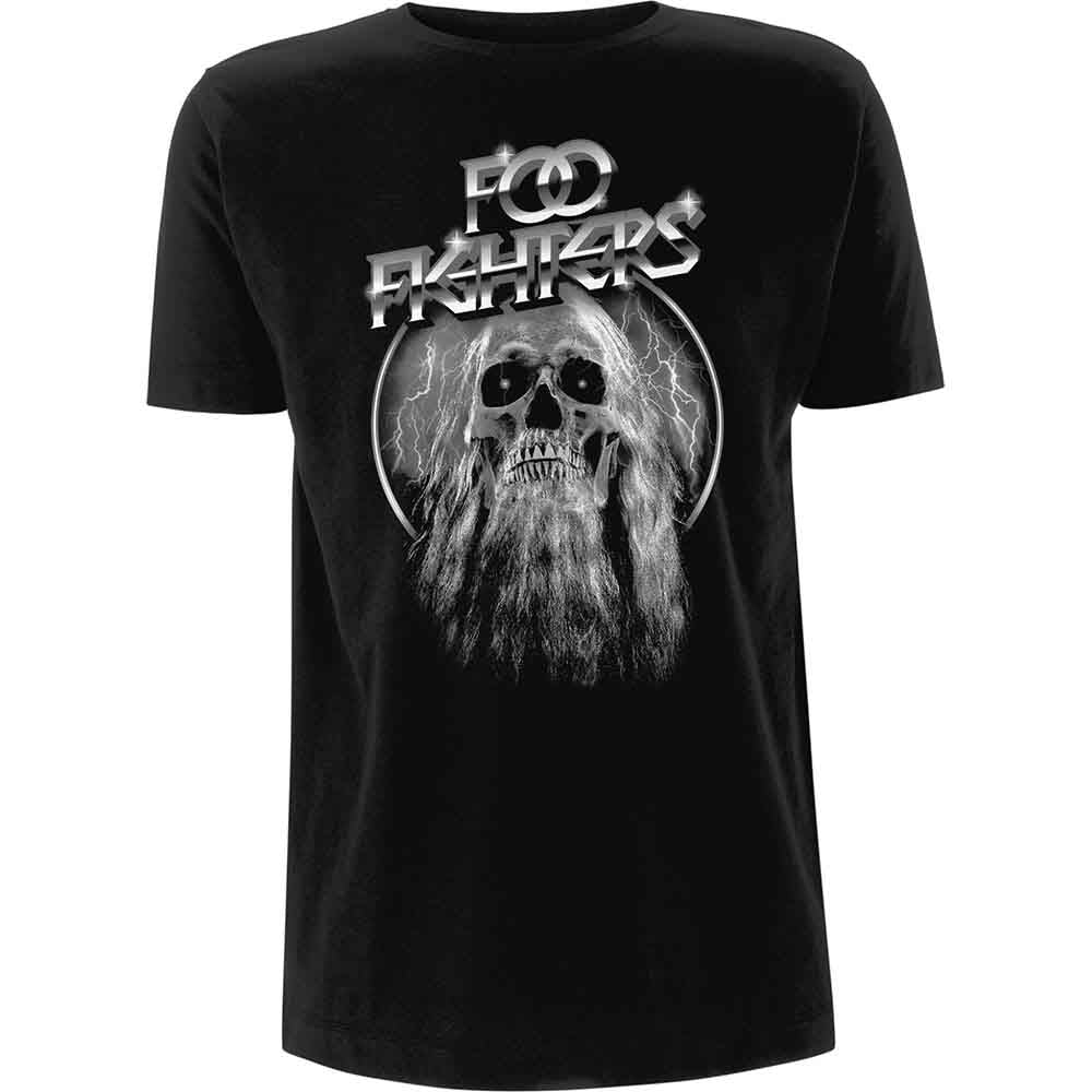 Foo Fighters Unisex T-Shirt: Bearded Skull (Black)