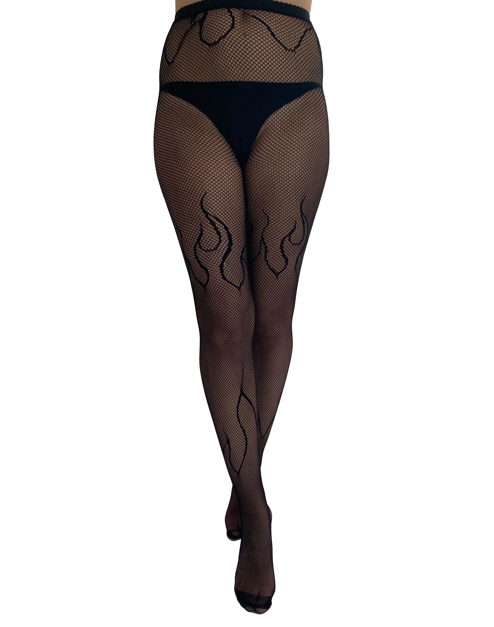 Flaming Net Tights (Black)