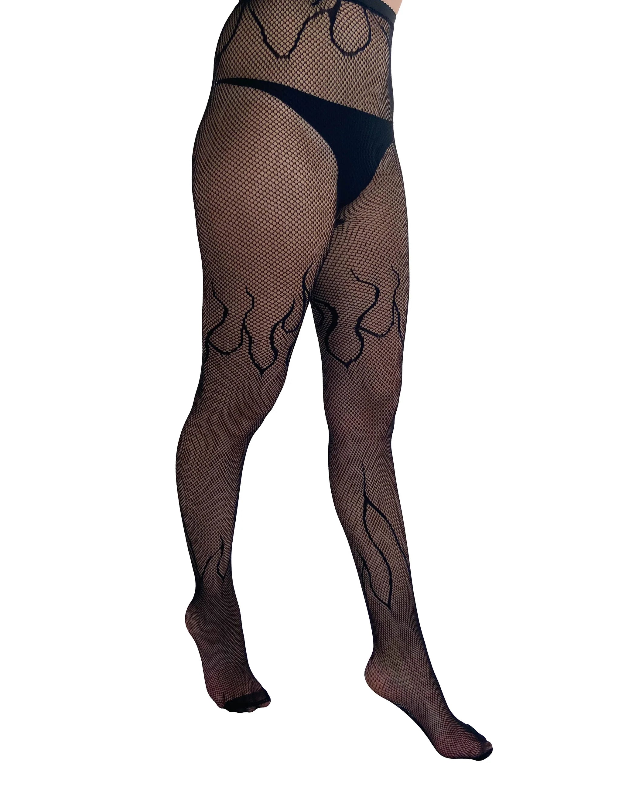 Flaming Net Tights (Black)