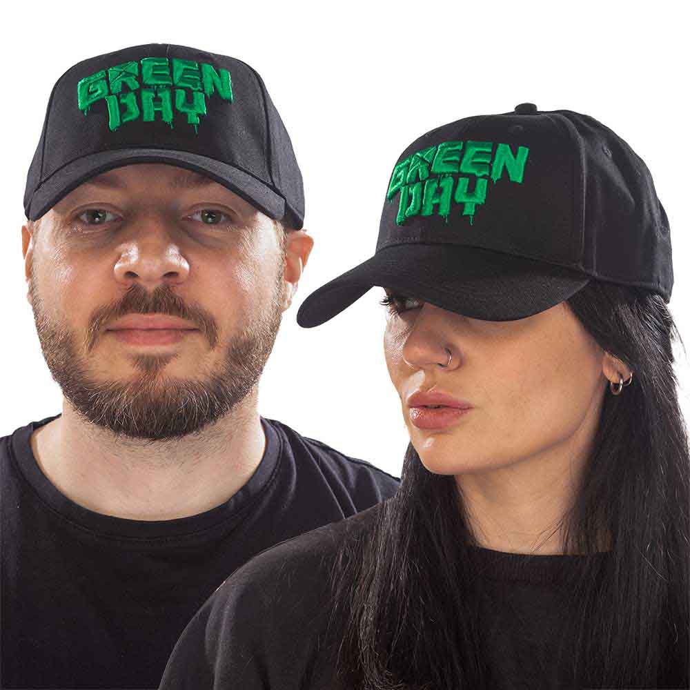 Green Day Unisex Baseball Cap: Dripping Logo (Black)