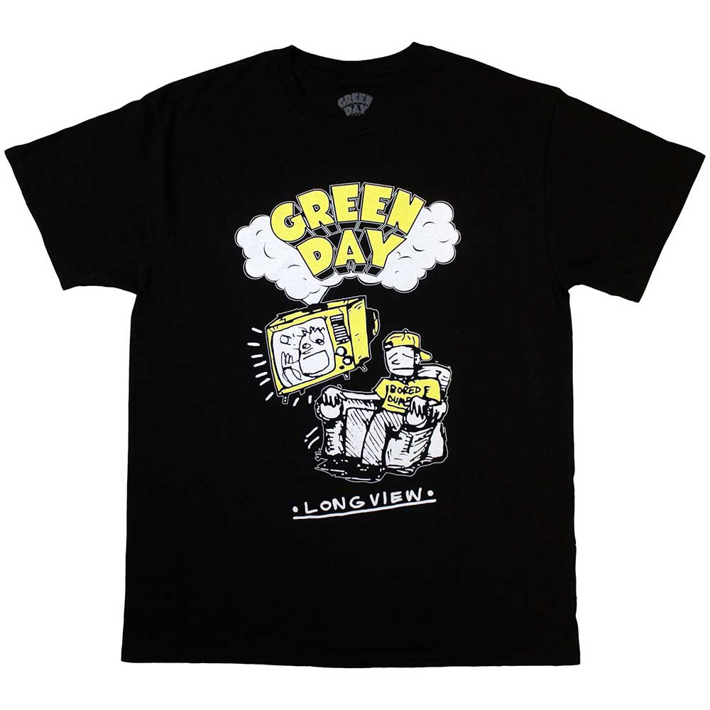 Green Day Unisex T-Shirt: Longview Doodle (Black)
