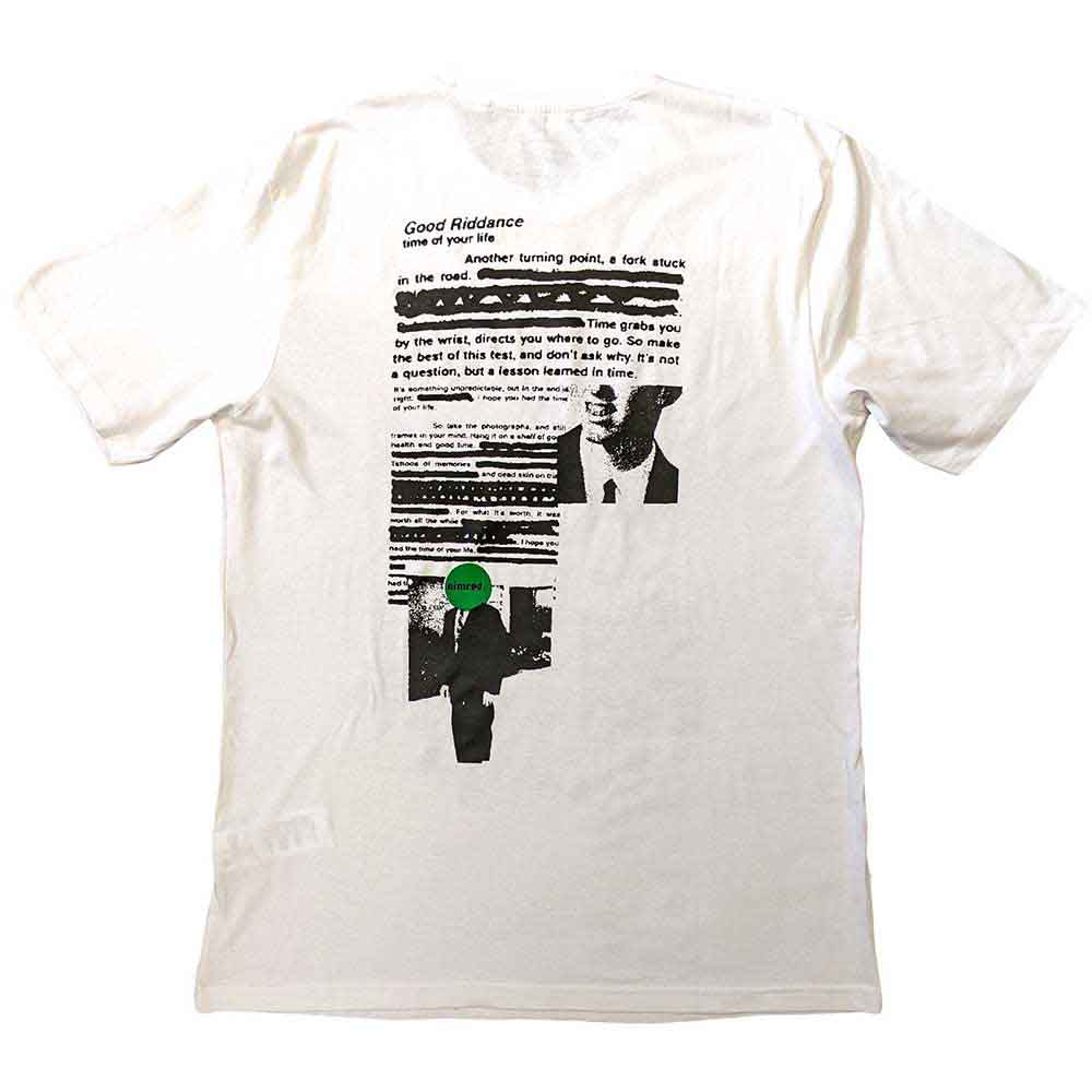 Green Day Unisex T-Shirt: Good Riddance (White) (Back Print)