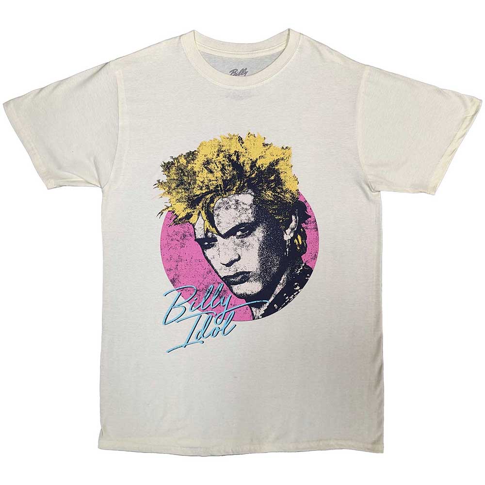 Billy Idol Unisex T-Shirt: Circle Illustration (Natural)