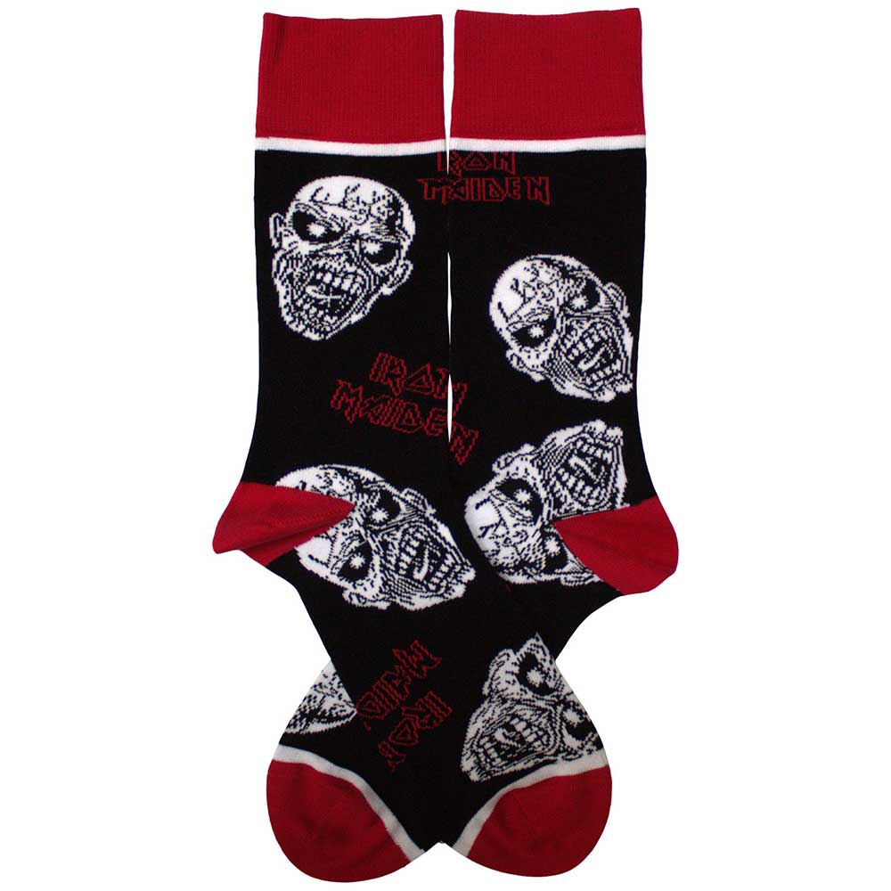 Iron Maiden Unisex Ankle Socks: Eddie Skulls (Black) (UK Size 7 - 11)