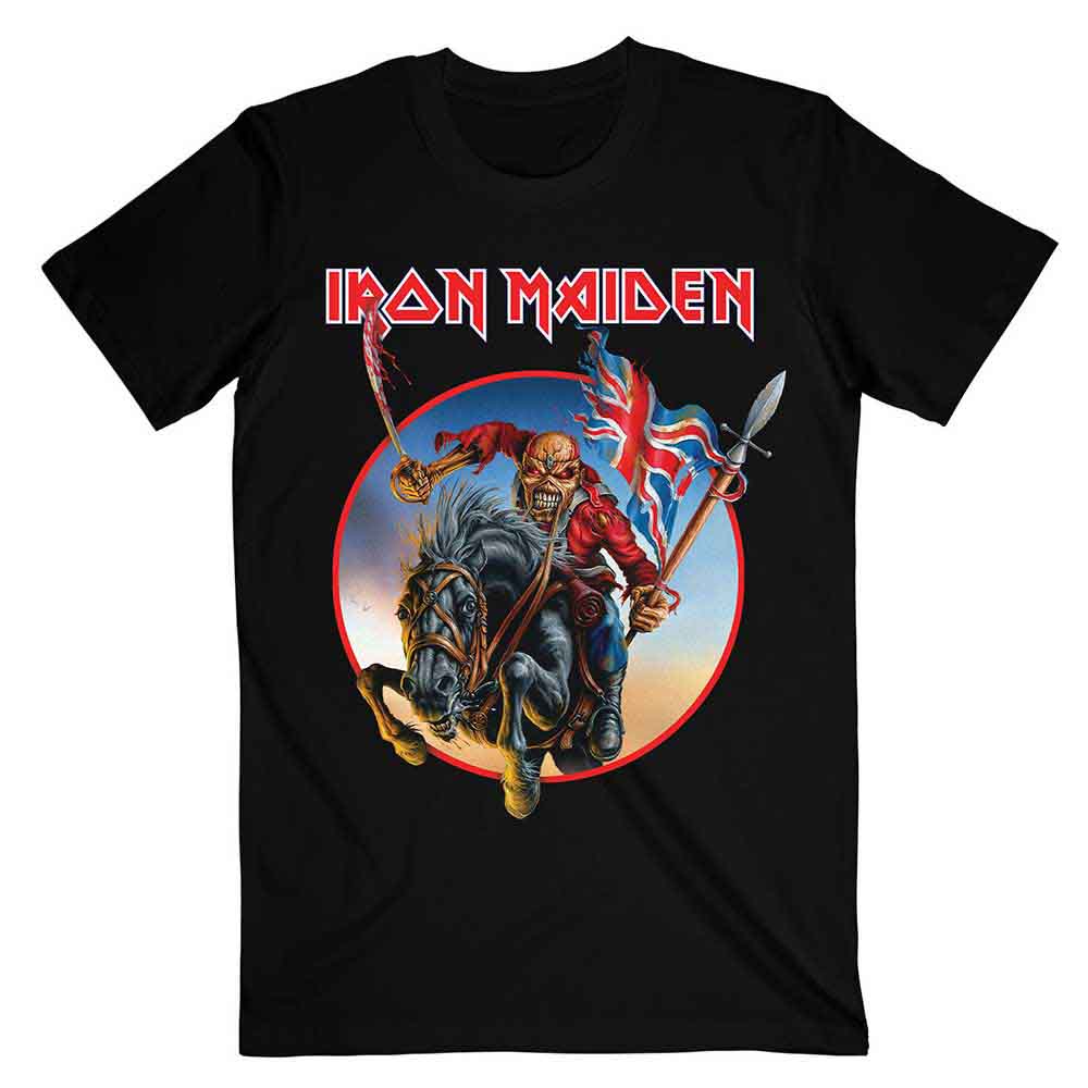 Iron Maiden Unisex T-Shirt: Euro Tour (Black) (Back Print)