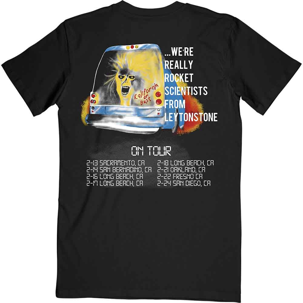 Iron Maiden Unisex T-Shirt: Not An English Rock Band (Black) (Back Print)