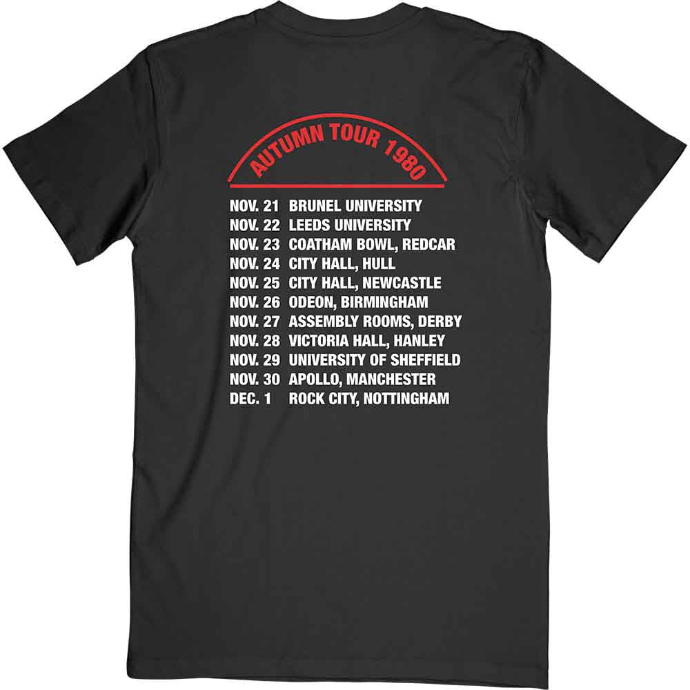 Iron Maiden Unisex T-Shirt: Autumn Tour 1980 (Black) (Back Print)