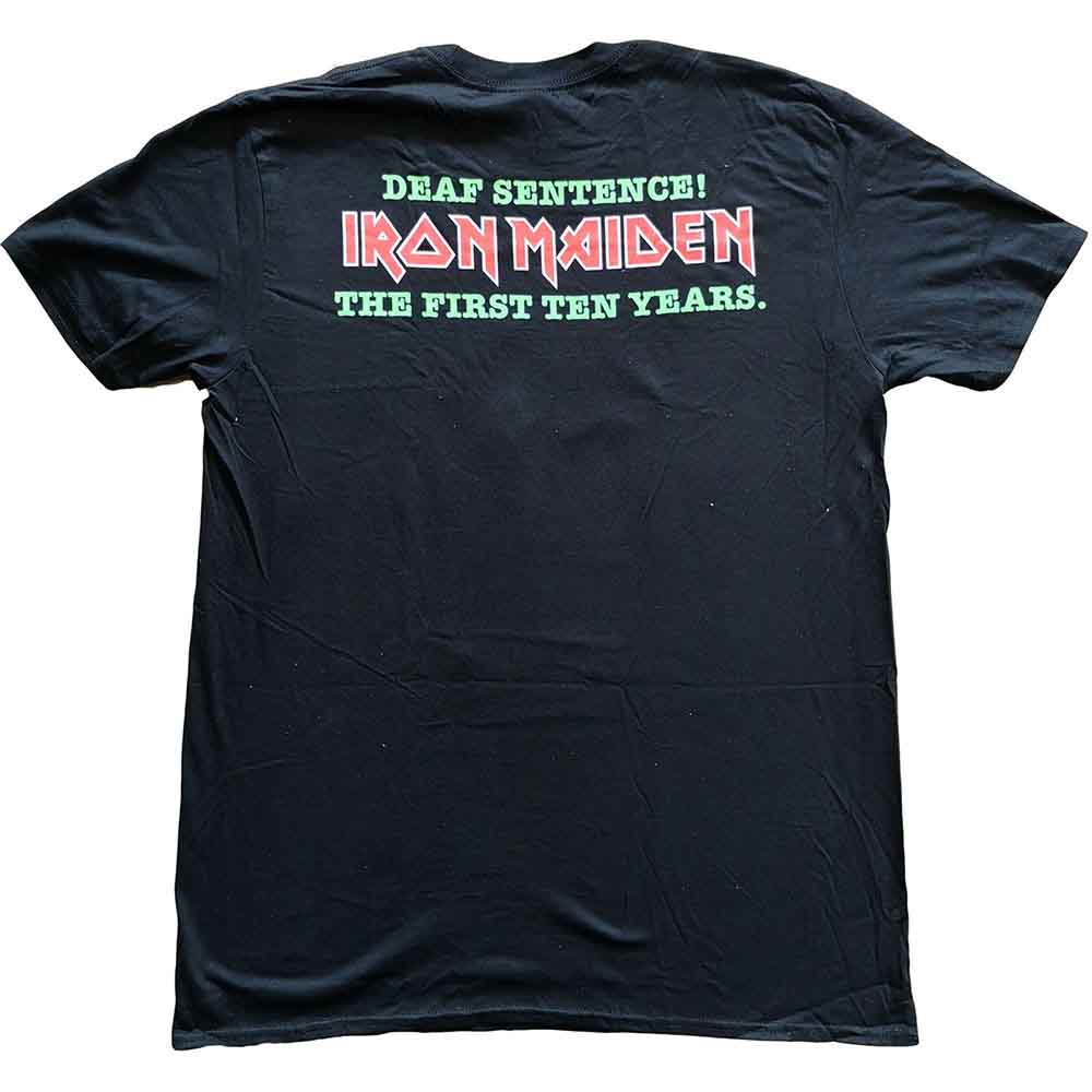 Iron Maiden Unisex T-Shirt: Deaf Sentence (Black) (Back Print)