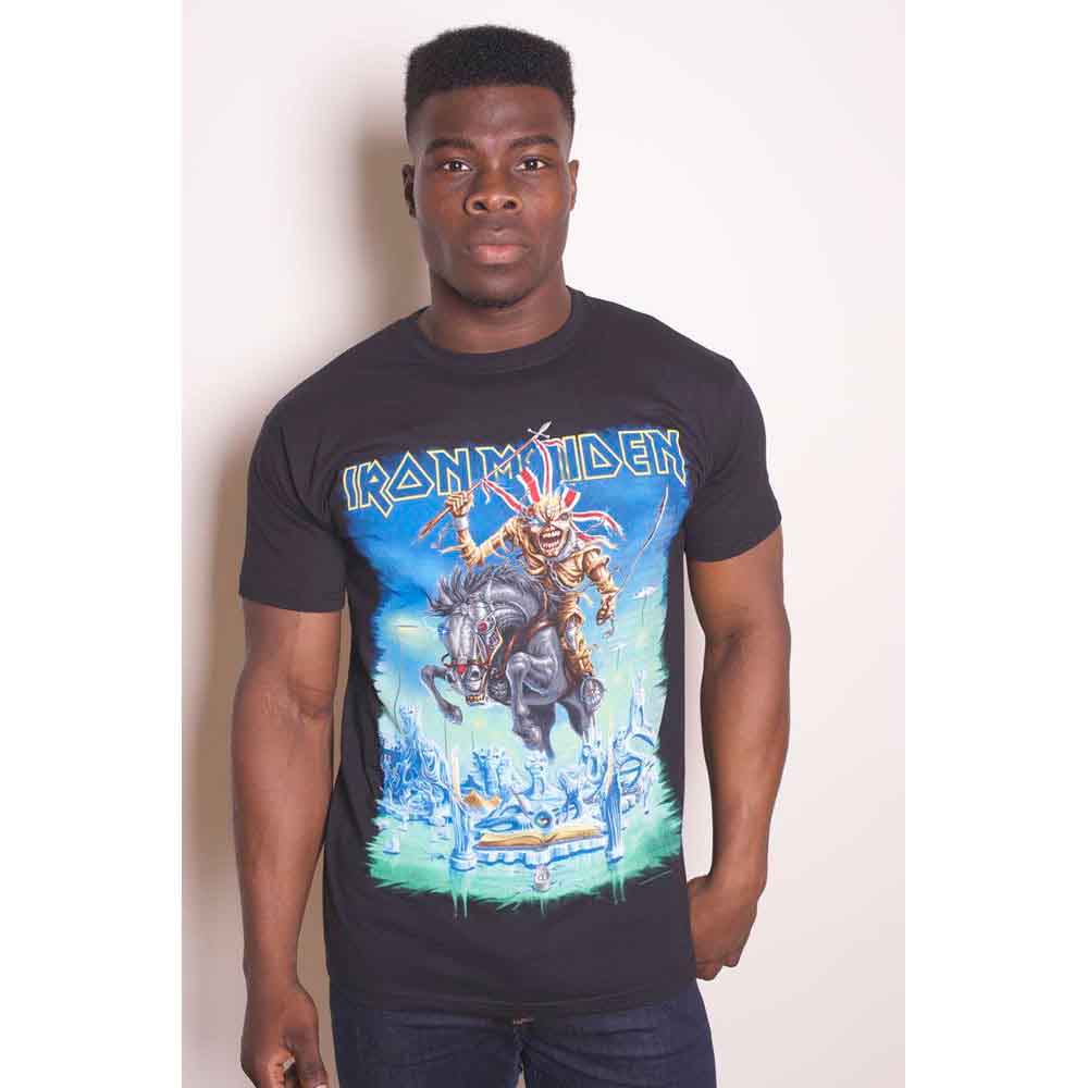 Iron Maiden Unisex T-Shirt: Tour Trooper (Black) (Back Print)