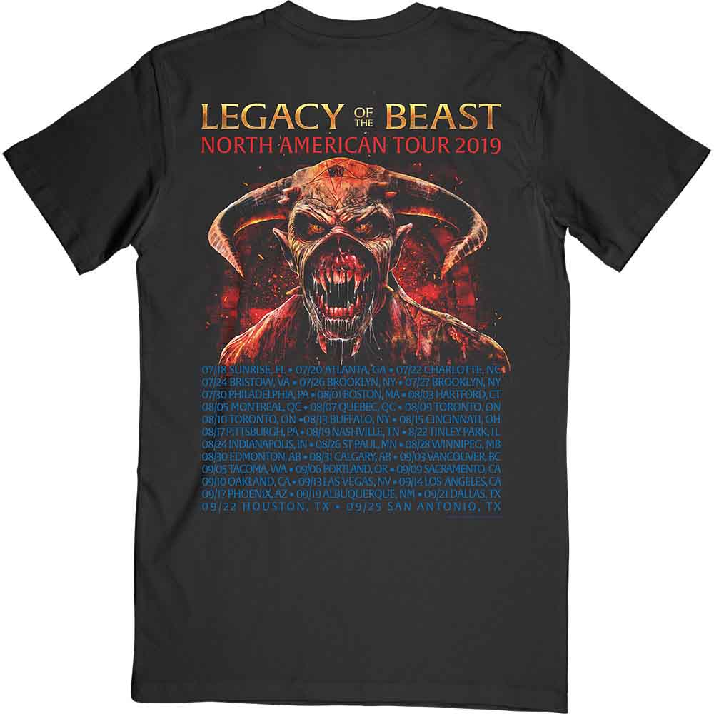 Iron Maiden Unisex T-Shirt: Two Minutes to Midnight (Black) (Back Print)