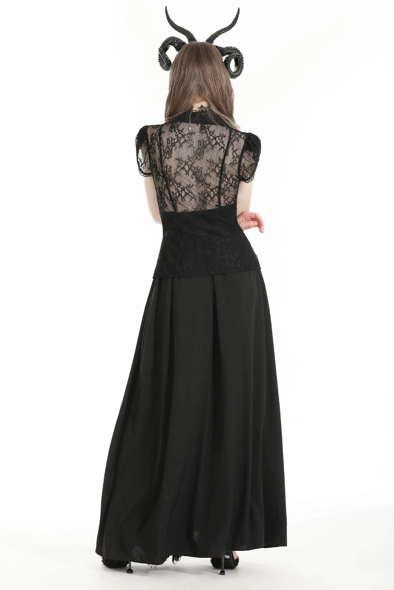 Gothic black sexy lace hollow out blouse (✦ Dark In Love)