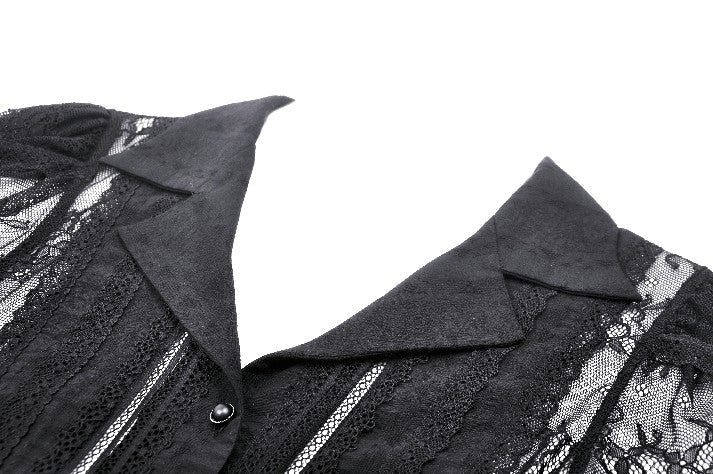 Gothic black sexy lace hollow out blouse (✦ Dark In Love)