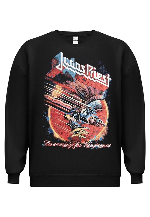 Judas Priest Unisex Crewneck Sweatshirt: Screaming For Vengeance Modern (Black)
