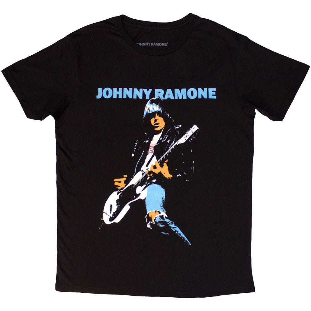 Ramones Johnny Ramone Unisex T-Shirt: Ripped Denim (Black)