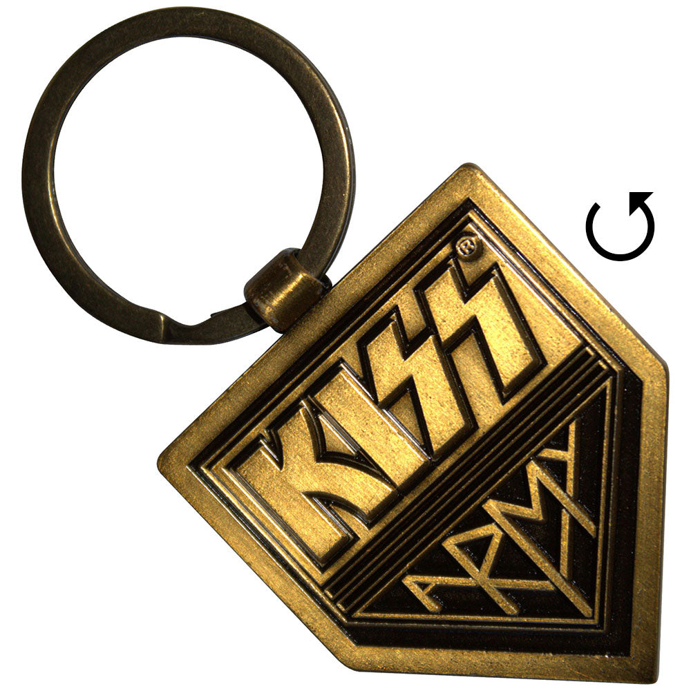 KISS Keychain: Gold Army Pennant (Double Sided)
