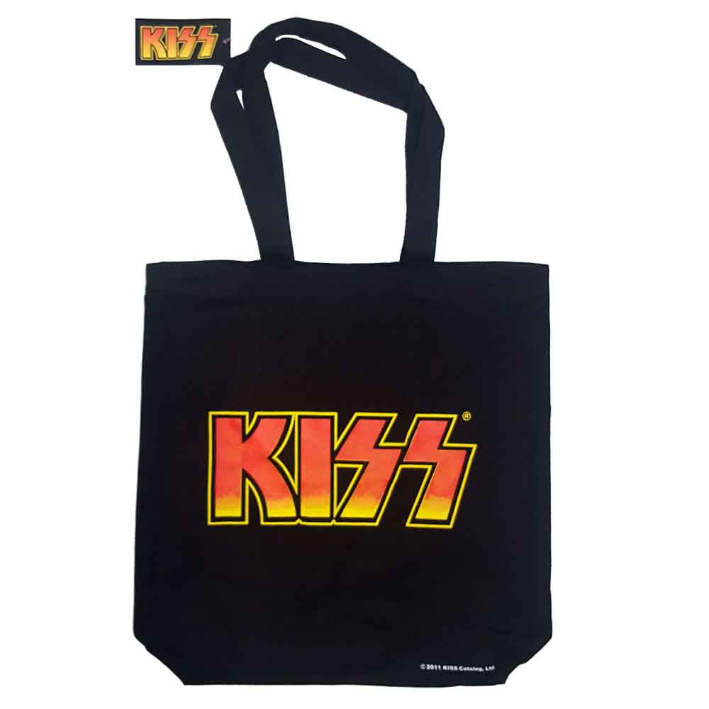 KISS Cotton Tote Bag: Faces & Logo (Multicolour) (Back Print)