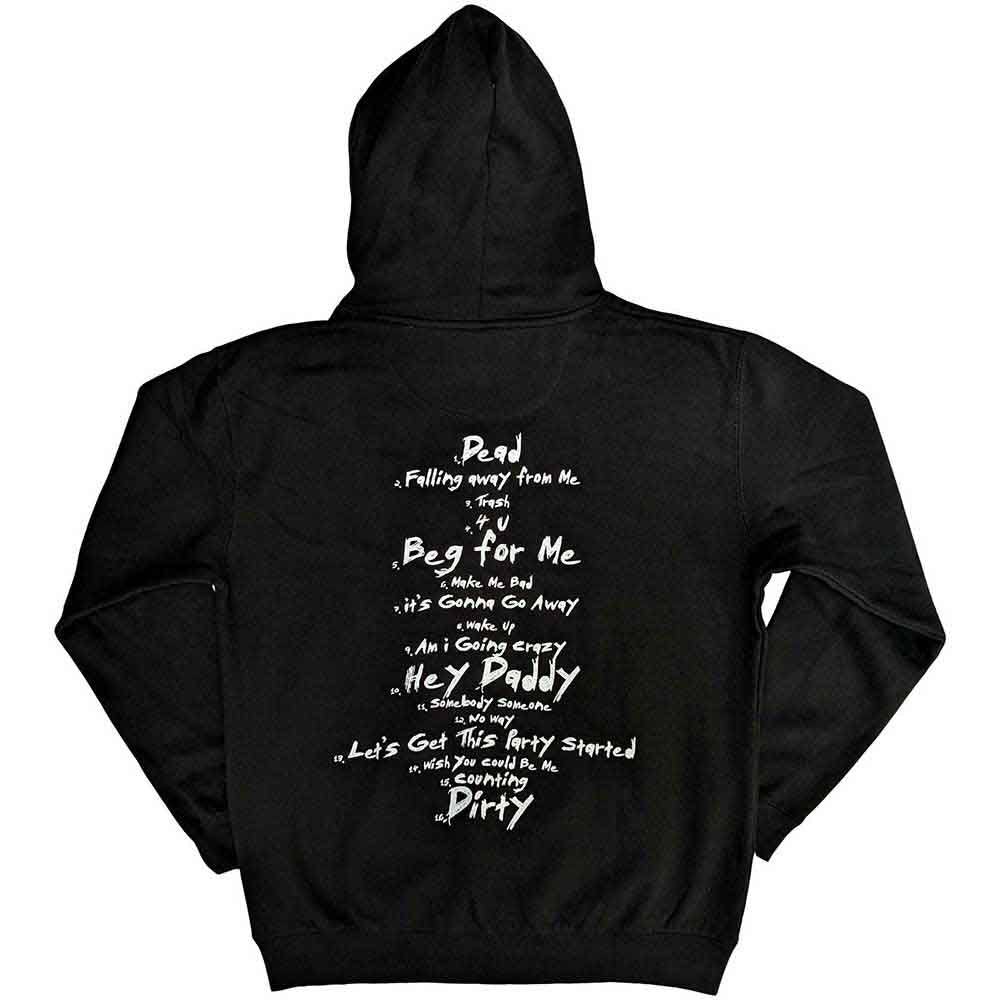 Korn Unisex Pullover Hoodie: Issues Tracklist (Black) (Back Print)