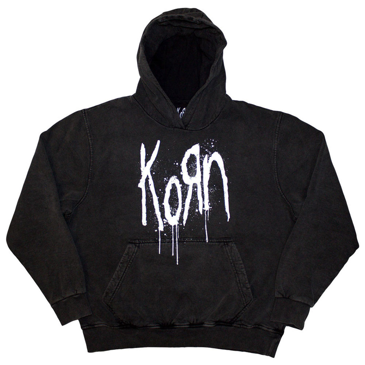 Korn Unisex Stone Wash Pullover Hoodie: Still A Freak (Charcoal Grey) (Back Print & Wash Collection)