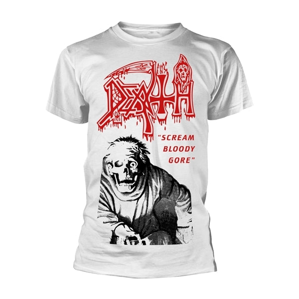 Death Unisex T-Shirt: Scream Bloody Gore (White)