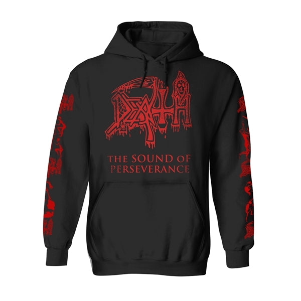 Death Unisex Pullover Hoodie: The Sound Of Perseverance (Black) (Back Print)