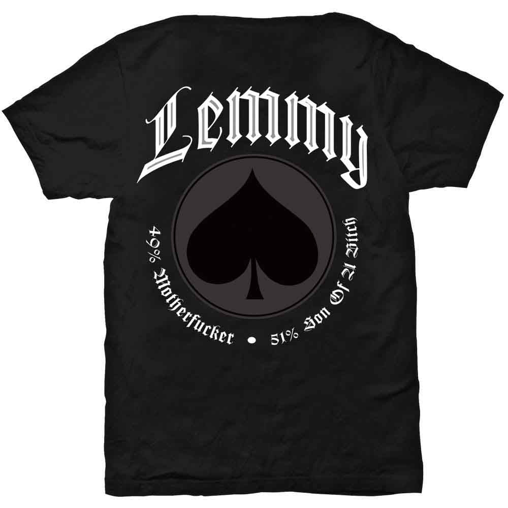 Motorhead Lemmy Unisex T-Shirt: Pointing Photo (Black) (Back Print)