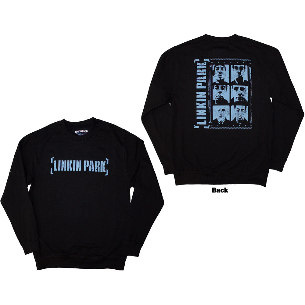 Linkin Park Unisex Sweatshirt: Meteora Portraits (Black) (Back Print)