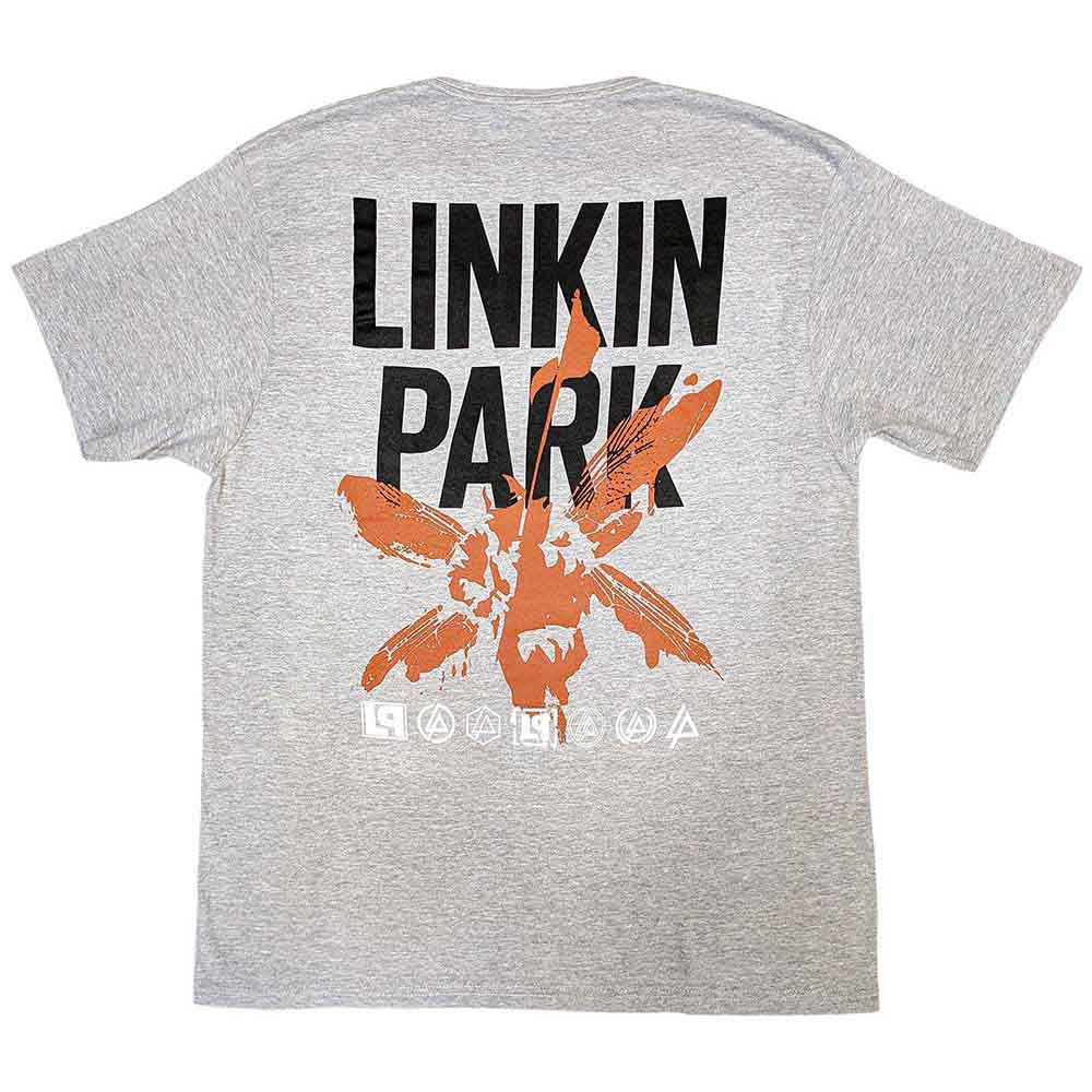 Linkin Park Unisex T-Shirt: Soldier Icons (Grey) (Back Print)