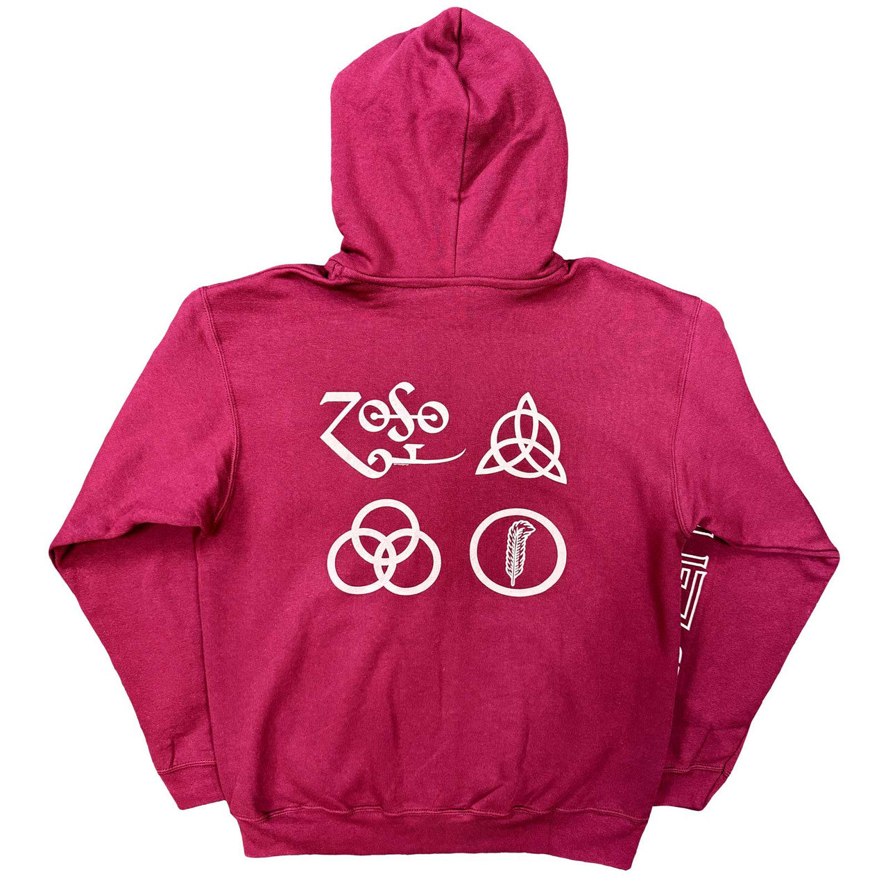 Hoodie: Symbols (Maroon Red) (Back Print)